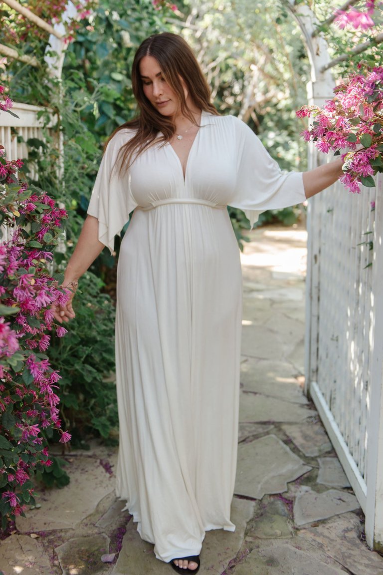 Long Caftan - Plus Size - White