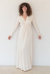 Long Sleeve Full Length Caftan - Cream