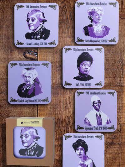 Radical Tea Towel 19th Amendment Heroines coaster set product