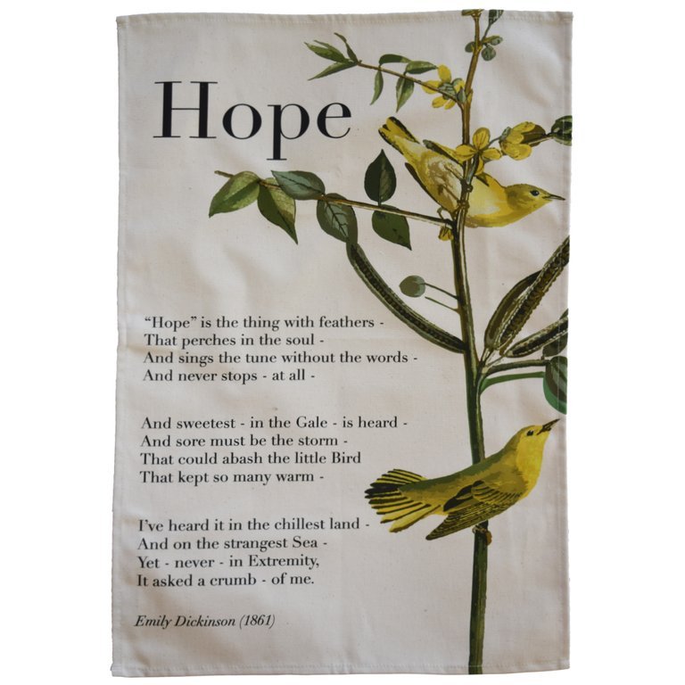 Emily Dickinson 'Hope' Tea Towel