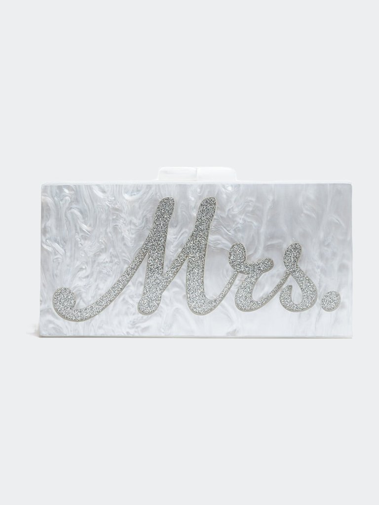 Mrs. Acrylic Box Bag With Acrylic Clasp - Pearl White/Acrylic Clasp