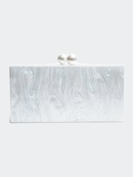 Solid Pearl With Pearl Clasp Acrylic Box Bag - Pearl