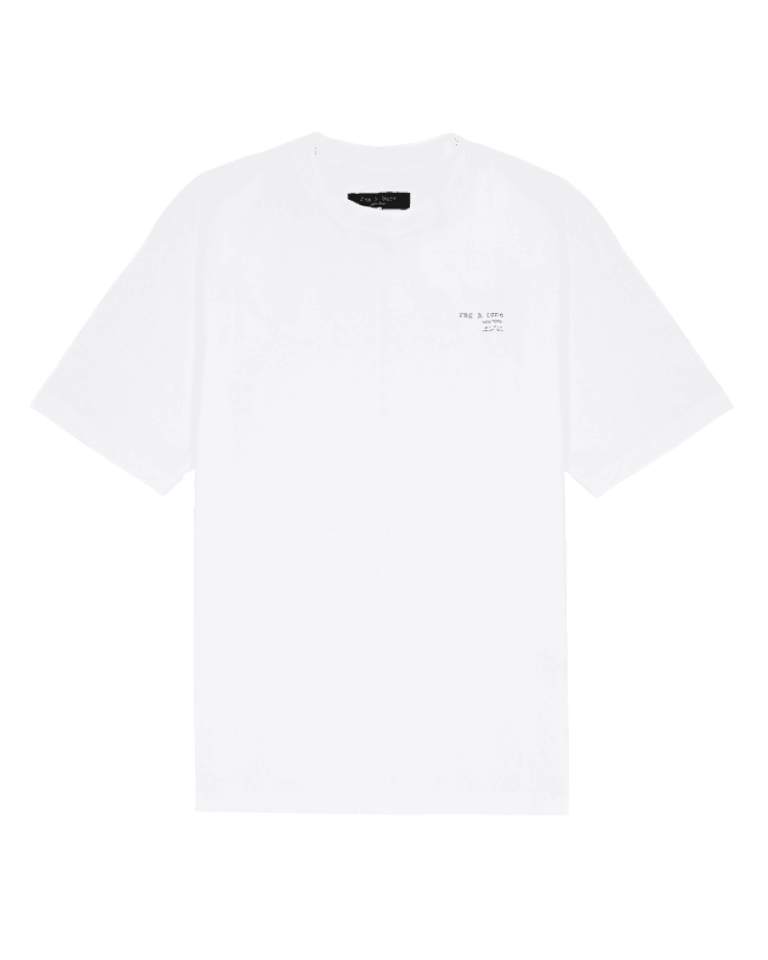 Men 100% Cotton Crew Neck Front Logo Short Sleeves 425 Tee White - White