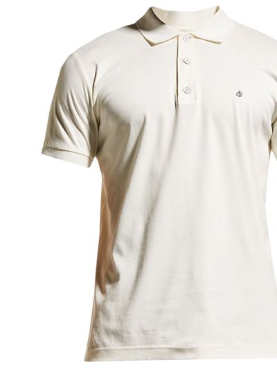 rag & bone Men Interlock Short Sleeve Cotton Knit Polo Shirt Ivory product