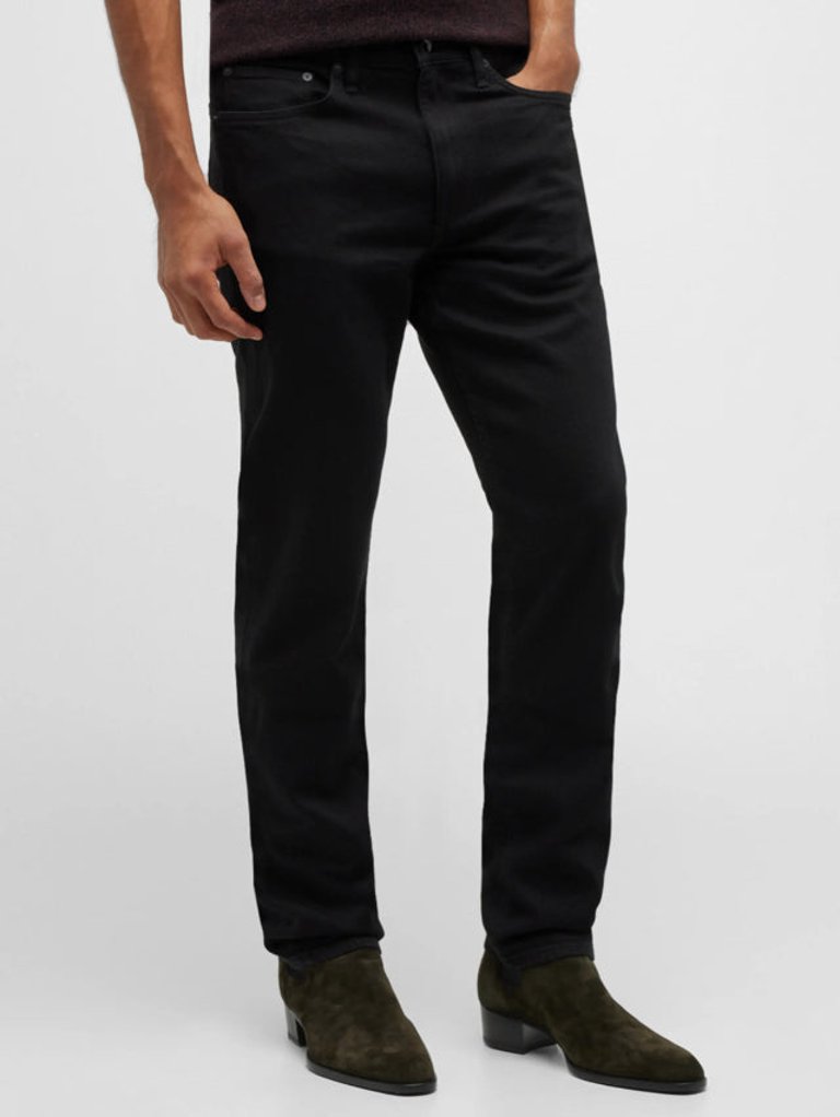 Men Slim Fit 2 Authentic Regular Rise Stretch Jeans - Black
