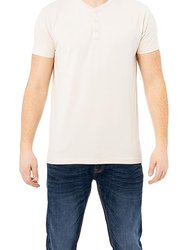 Men Standard Issue Men's Classic Short Sleeve Henley White T-Shirt - White