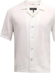 Men's Avery Gauze Shirt, White Short Sleeve - White