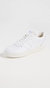 Men's Retro Court Sneakers, White White Lace Up leather Shoes - White