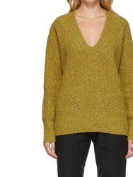 Eco Donegal V-Neck Sweater In Shell Green - Shell Green