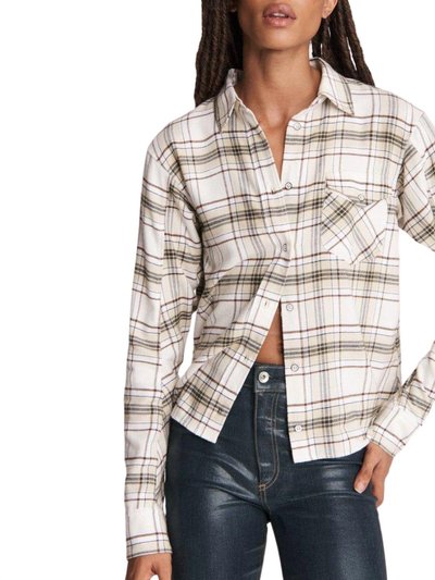 Rag And Bone New York Jonah Cotton Cropped Plaid Shirt In Beige Multi product
