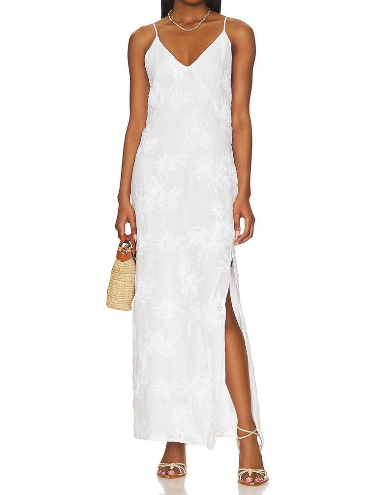 Larissa Embroidered Slip Dress - White