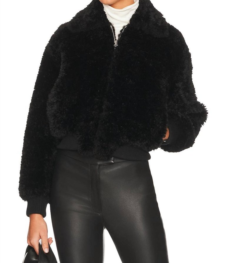 Nikki Faux Fur Jacket In Black