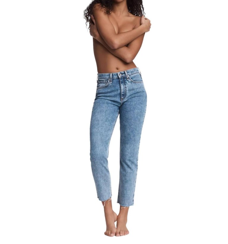 Nina High Rise Cigarette Jean In Calypso