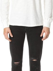 Standard Issue Men's Basic Henley Solid White Long Sleeve - White