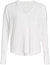 Women Classic Fit White Hudson V-Neck Pullover Long Sleeve Shirt Top