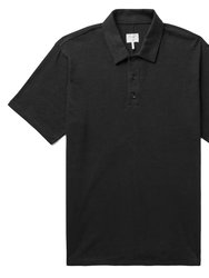 Women Classic Flame Cotton Polo Shirt - Black