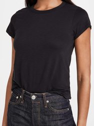 Women The Slub Tee Black Short Sleeve Cotton Jersey T-Shirt - Black