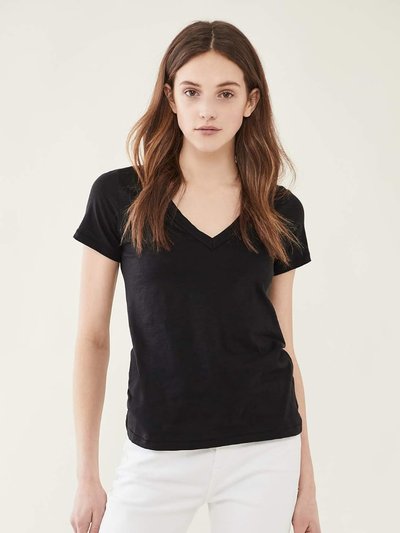 rag & bone Women The Vee Tee Black Short Sleeve Cotton T-Shirt product