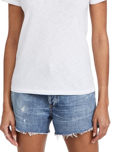 rag & bone Women The Vee Tee Bright White Short Sleeve Slubbed Jersey T-Shirt product