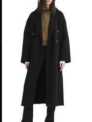 Women Thea Italian Wool Splittable Coat Black Winter Outerwear - Black