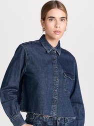 Women's Cropped Maxine Long Sleeves Shirt - Blue