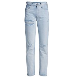 Women's Maya High Rise Slim Fit Montauk with Holes Jeans - Blue