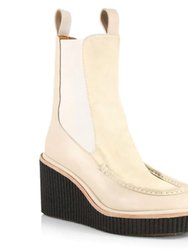 Women's Sloane Suede & Leather Chelsea Boots Paloma Wedge - Beige - Beige