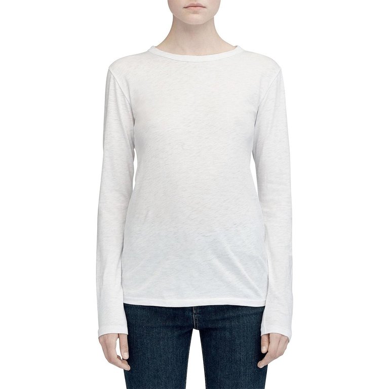 Women's The Slub Long Sleeve White T-Shirt - White
