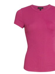 Women's The Slub Short Sleeve Crew Neck T-Shirt Fuchsia Pink - Pink