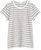 Women's The Slub Stripe Short Sleeve Crew Neck T-Shirt, White - White