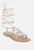 Baxea Handcrafted Latte Tie Up String Flats - Latte