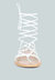 BAXEA Handcrafted White Tie Up String Flats