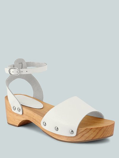 Rag & Co Cara White Wooden Clogs product