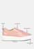 Magull Solid Lace Up Leather Sneakers In Pink