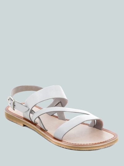 Rag & Co Mona White Flat Sandal with Ankle Strap product