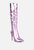 New Expession Pink Metallic Ruched Stiletto Calf Boots - Pink