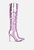 New Expession Pink Metallic Ruched Stiletto Calf Boots