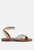 Oprah Studs Embellished Flat Sandals In Beige