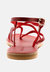 Rita Red Strappy Flat Leather Sandals