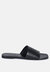 Tatami Black Soft Leather Classic Leather Slide Flats