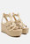 Windrush Cage Wedge Leather Sandal in Nude - Nude