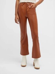 Casey Faux Leather Flare Pants - Putty Brown