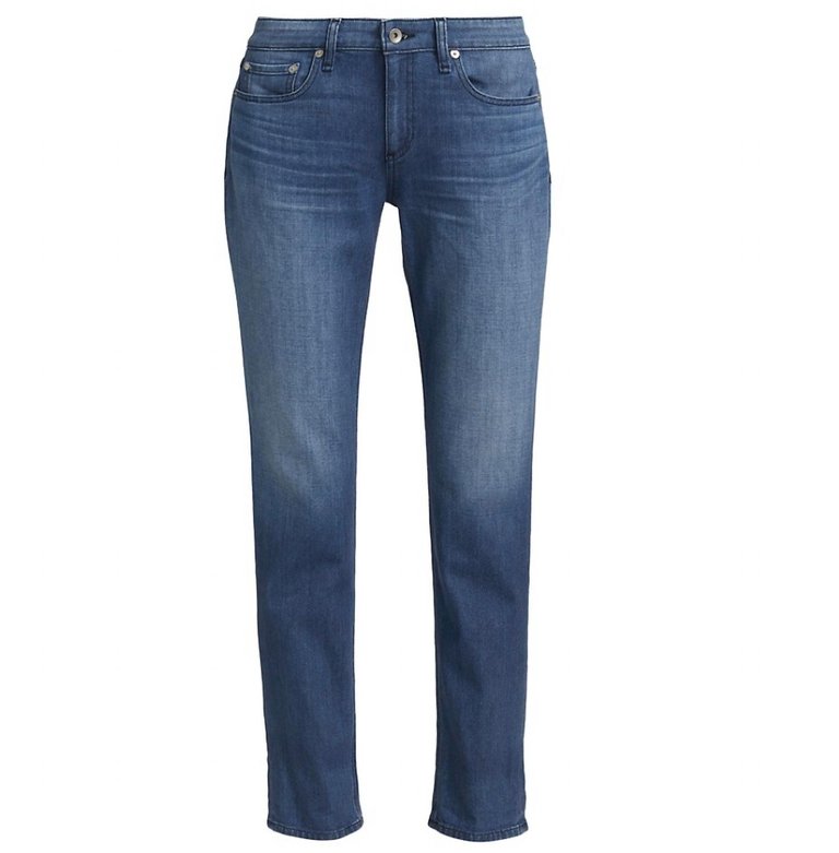 Dre Low-Rise Slim Boyfriend Jeans - Blue