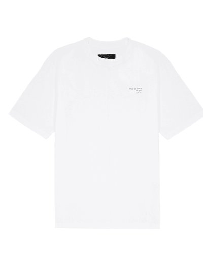rag & bone Men 100% Cotton Crew Neck Front Logo Short Sleeves 425 Tee White product
