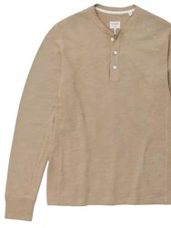 Men's Classic Cotton Long Sleeve Henley - Taupe - Taupe