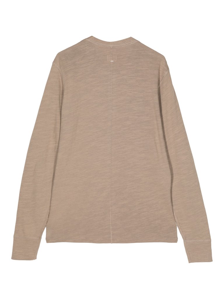 Men's Classic Cotton Long Sleeve Henley - Taupe