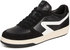 Men's Retro Court Lace Up Leather Suede Sneakers Shoes Black/White