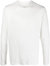 Men's White Knit Long Sleeve Cotton T-Shirt Pullover - White