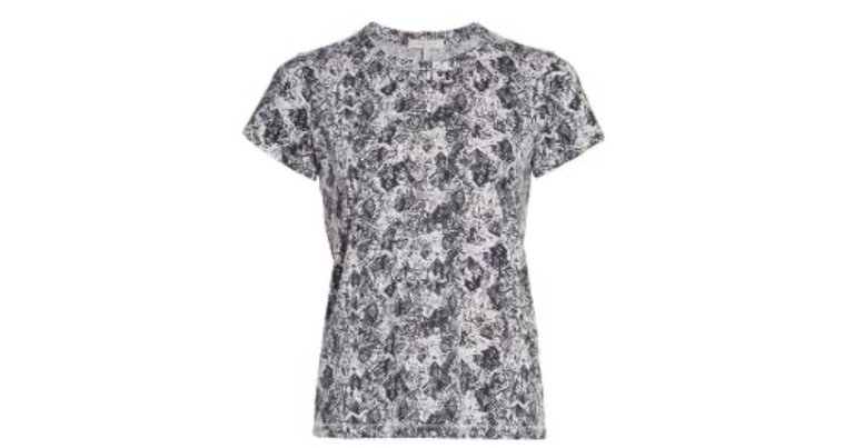 rag & bone Women's All Over Snake design Tee Black/White - Multicolor