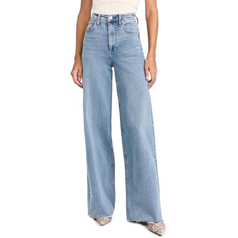 rag & bone Women's Flexi Sofie High Rise Full Length Wide Jeans, Whitney - Whitney